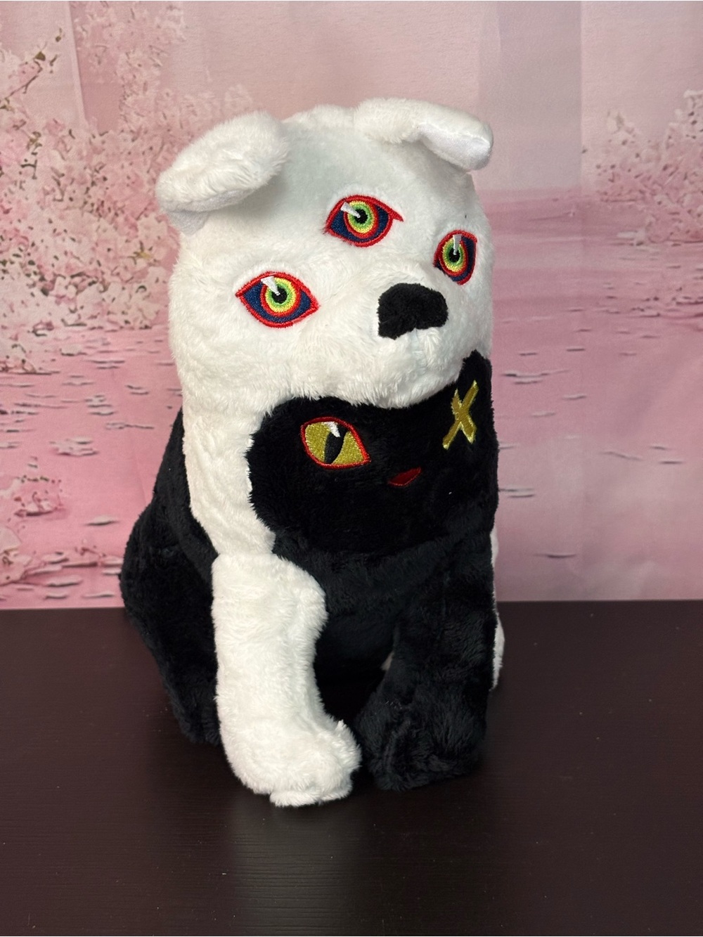Meow Wolf cat wolf twisted black white multiverse 10” plush. Preowned